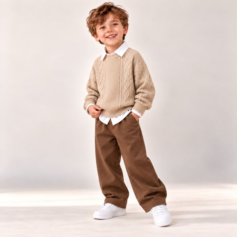 3'lü Triko Set Krem 9-10 YAŞ