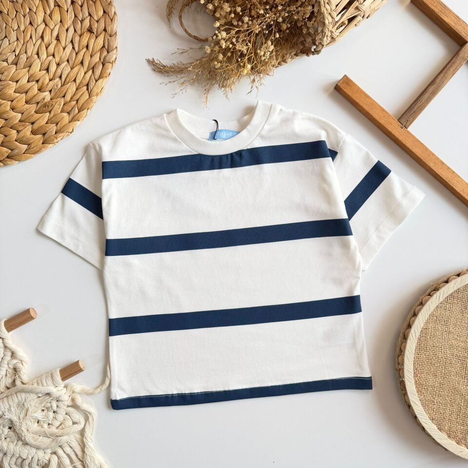 Unisex Çizgili Tşhirt 6-7 YAŞ