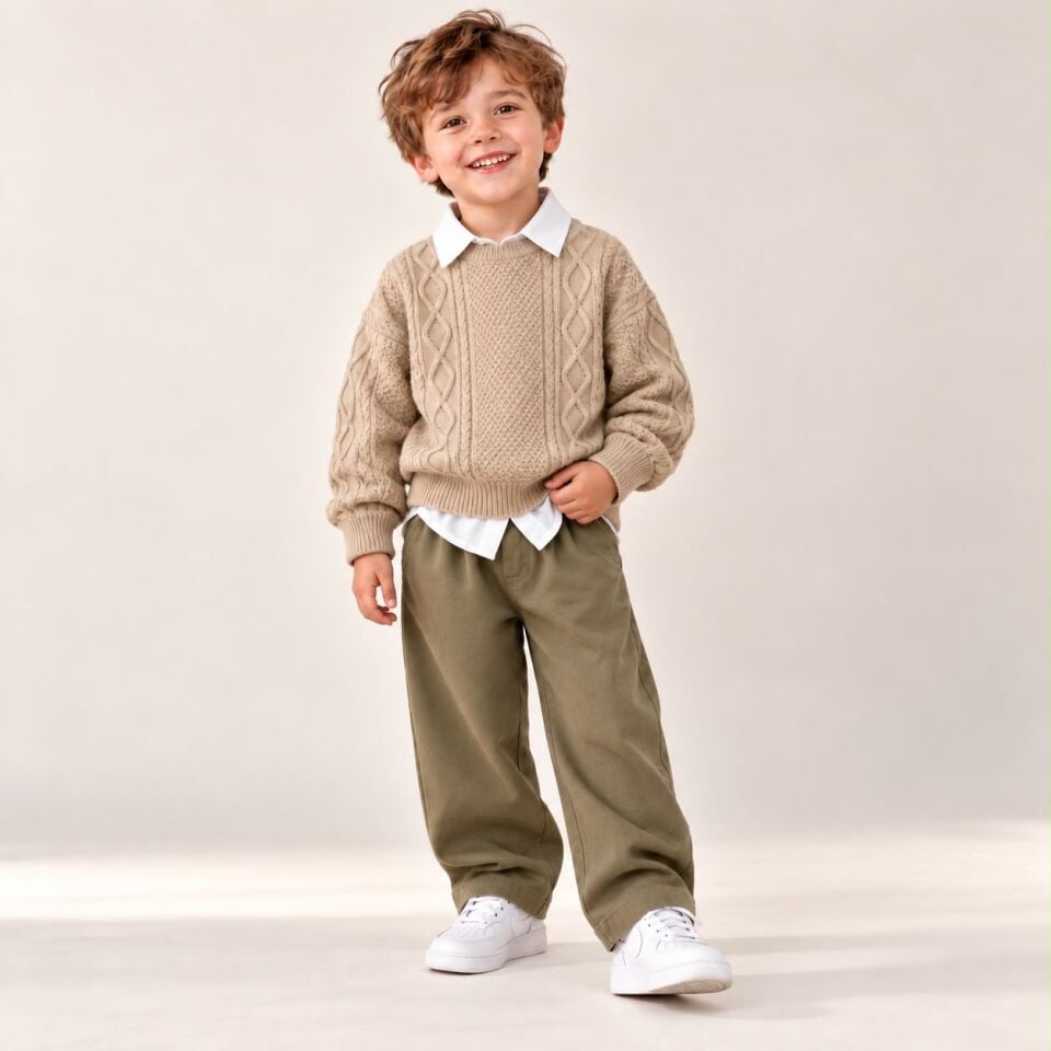 3'lü Triko Set Haki 9-10 YAŞ