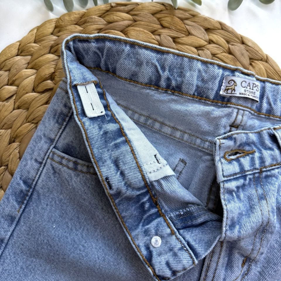 Denim Unisex Yırtık Paça Jean