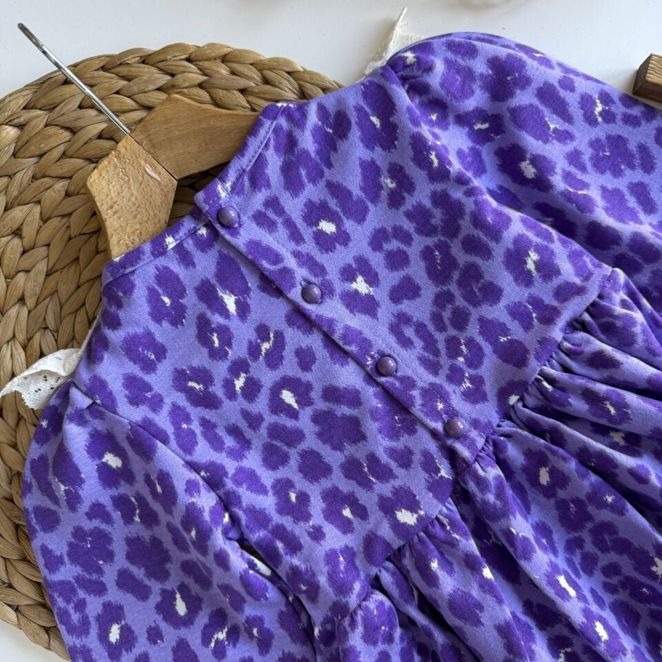 Leopar Mor Elbise 7-8 YAŞ