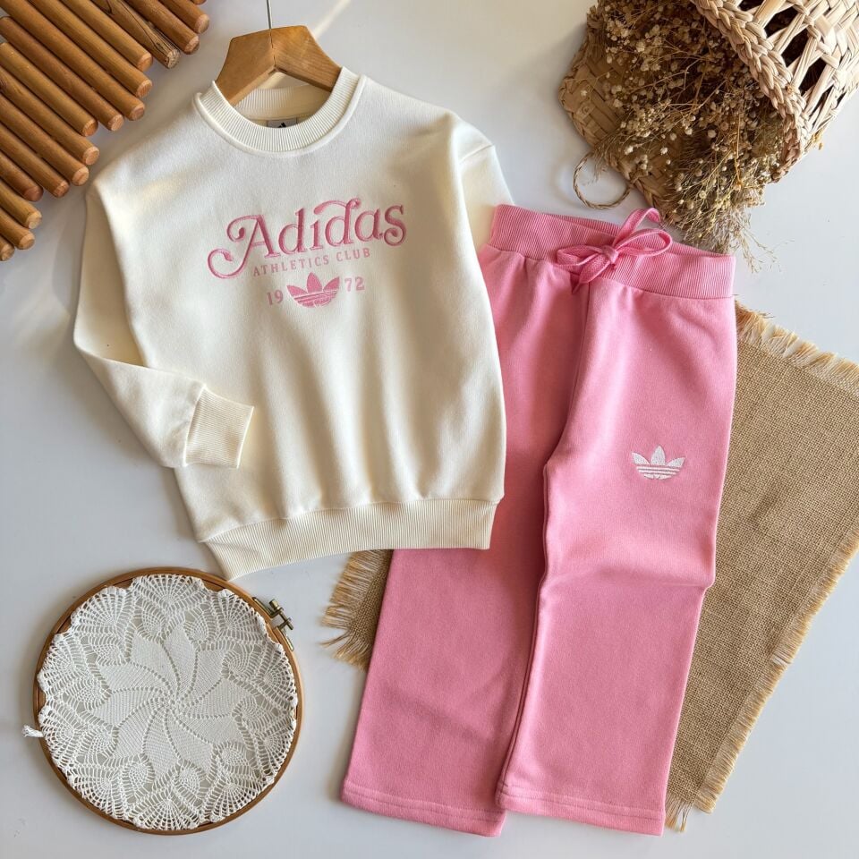 Ads İşlemeli Pembe-Beyaz Takım 7-8 YAŞ
