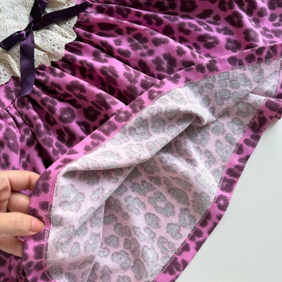 Leopar Pembe Elbise 3-4 YAŞ