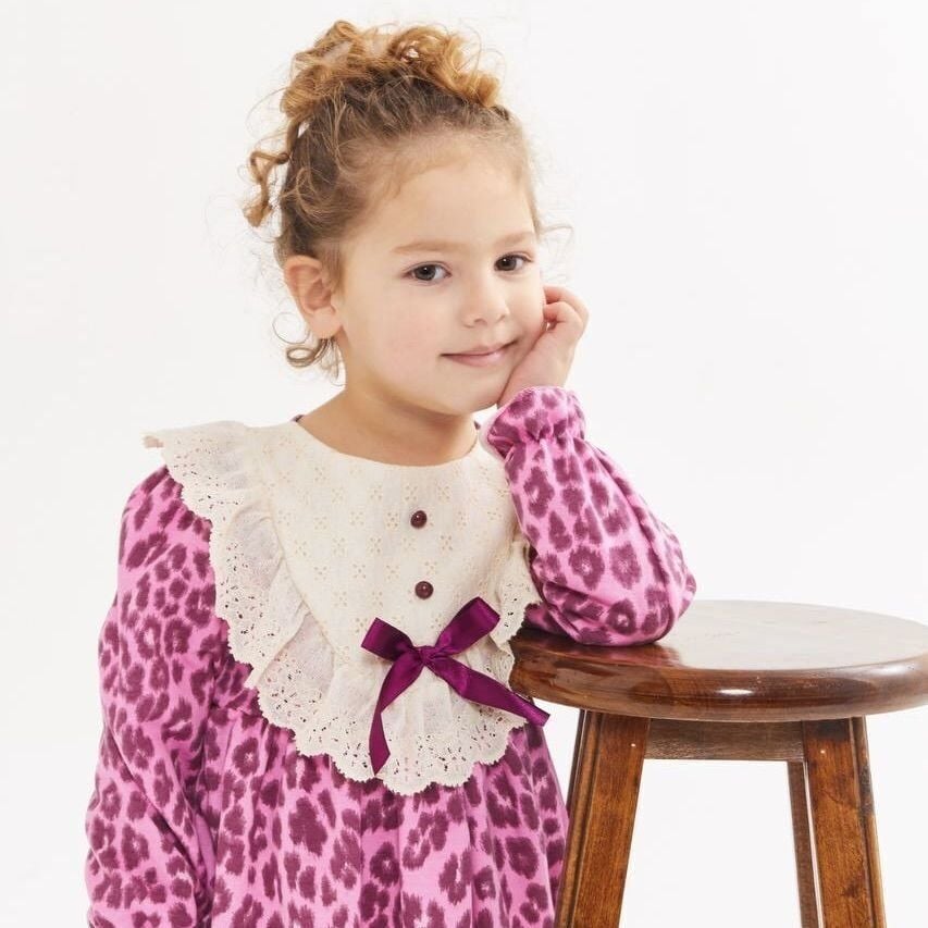 Leopar Pembe Elbise 3-4 YAŞ