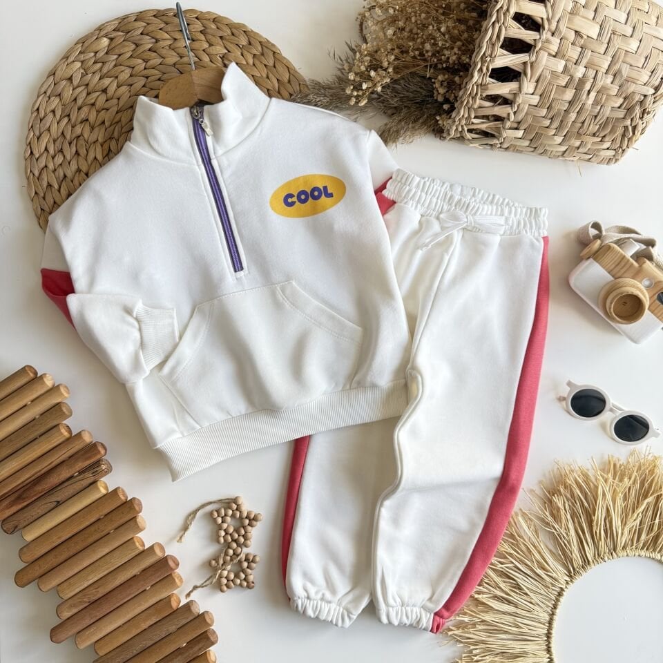 Cool Baskılı Beyaz Takım 5-6 YAŞ
