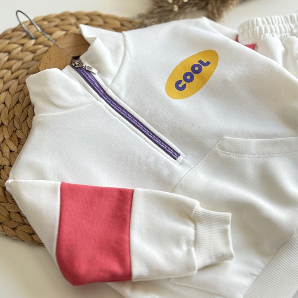 Cool Baskılı Beyaz Takım 5-6 YAŞ