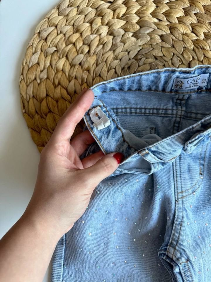 Taşlı Denim Jean