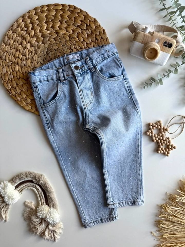 Taşlı Denim Jean 7-8 YAŞ