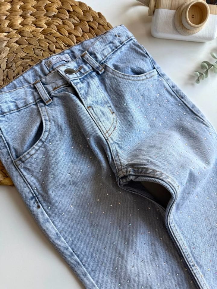 Taşlı Denim Jean 7-8 YAŞ