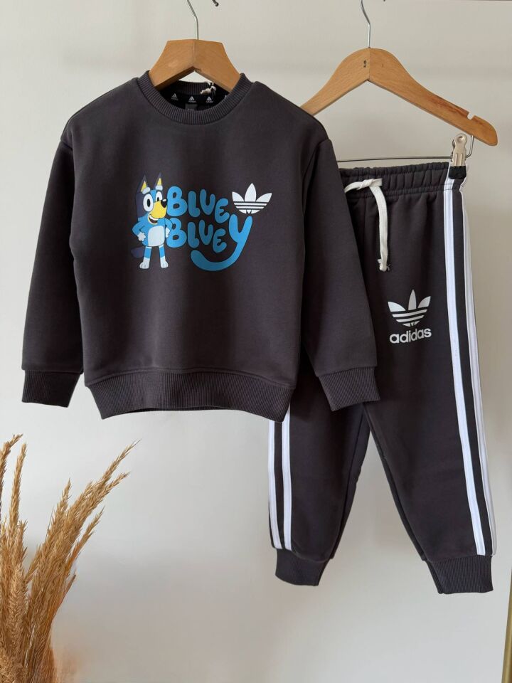 Bluey Baskılı Antrasit Takım 2-3 YAŞ