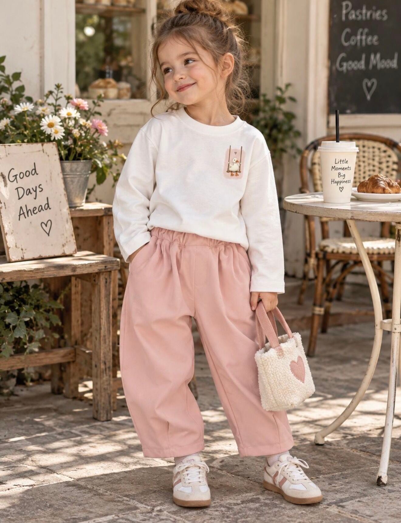 Gabardin Pantolonlu Ördek Desenli Takım 7-8 YAŞ