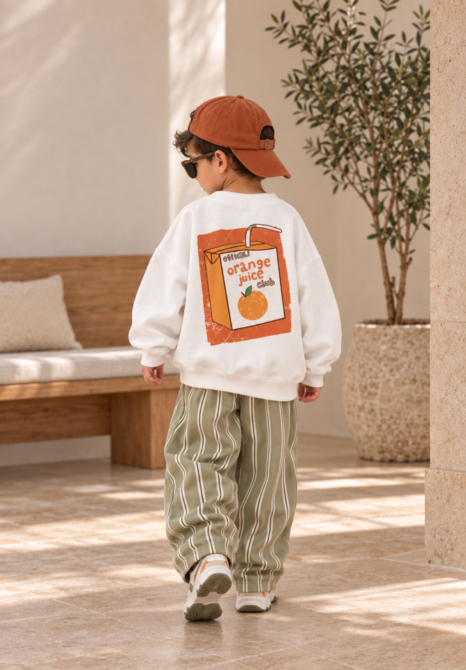 Portakala Çizgili Gabardin Pantolon Takım 9-10 YAŞ