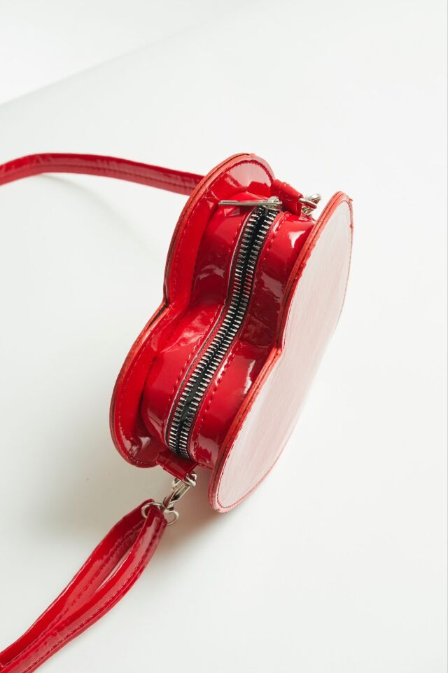 Kırmızı kalp Çanta Adet