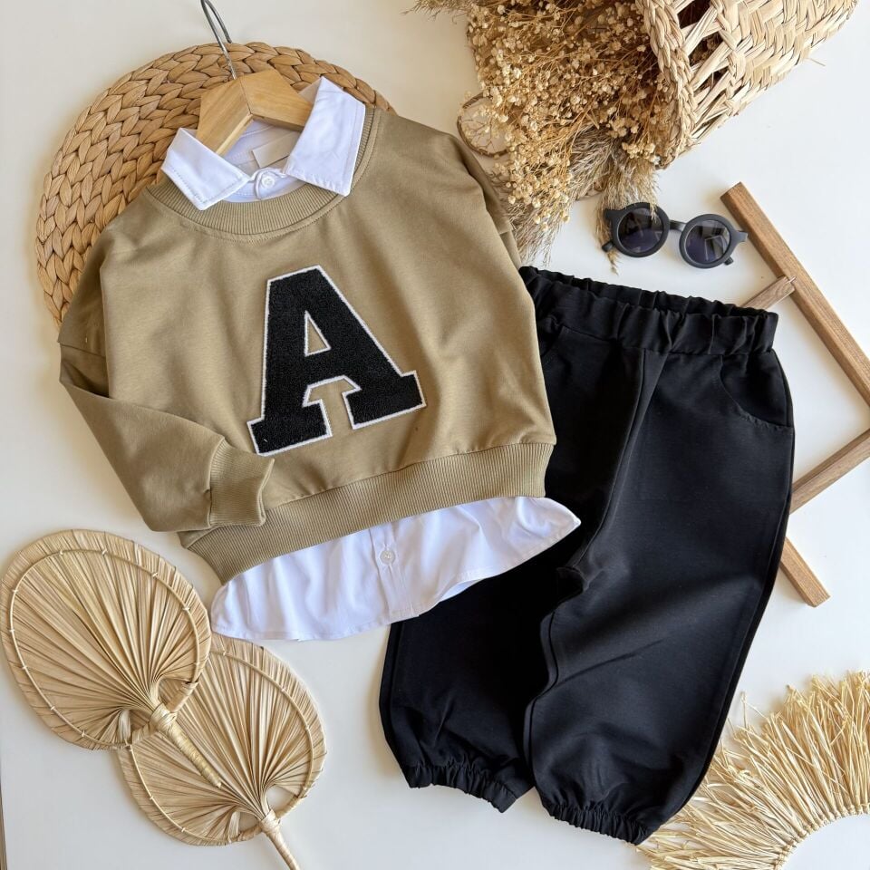 Yeşil Gömlek Detaylı Takım 9-10 YAŞ