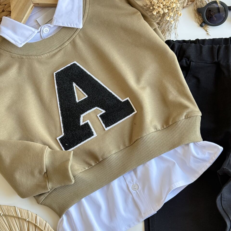 Yeşil Gömlek Detaylı Takım 9-10 YAŞ