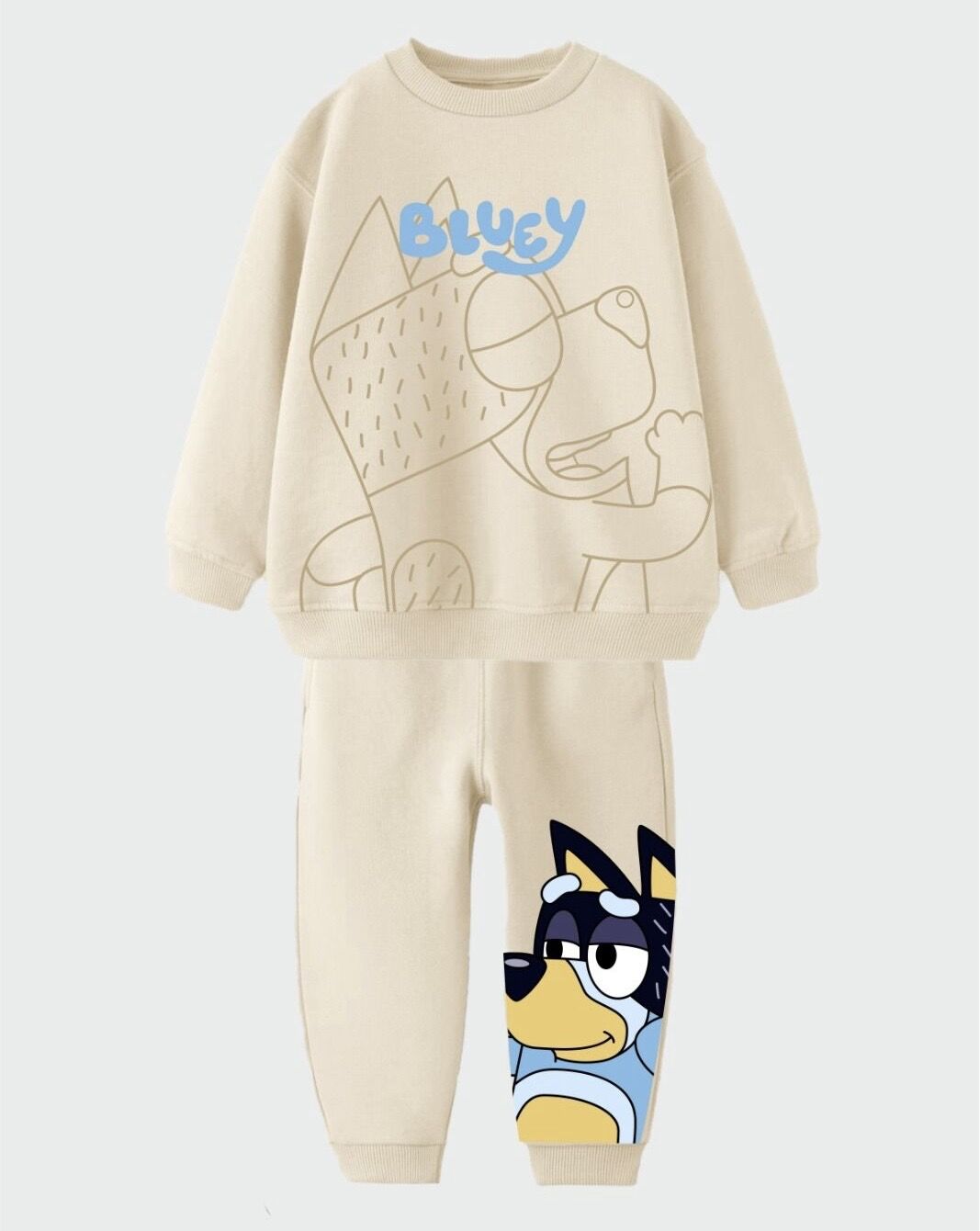 3 İplik Bluey Krem Takım