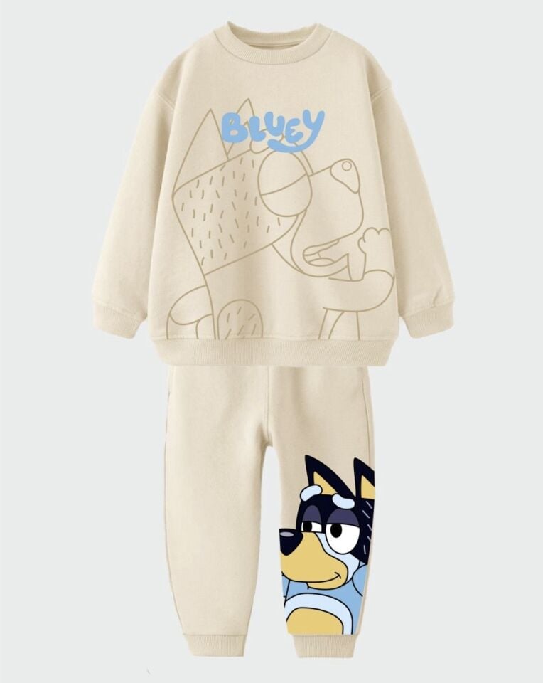 3 İplik Bluey Krem Takım 7-8 YAŞ