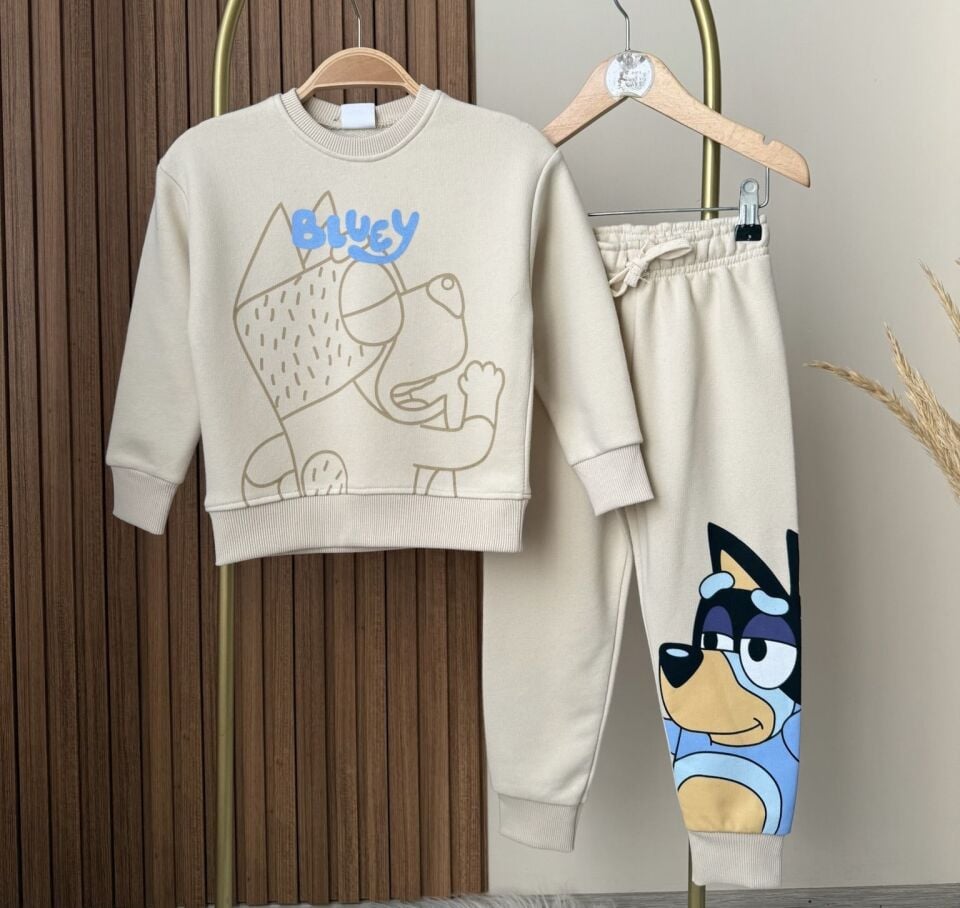 3 İplik Bluey Krem Takım