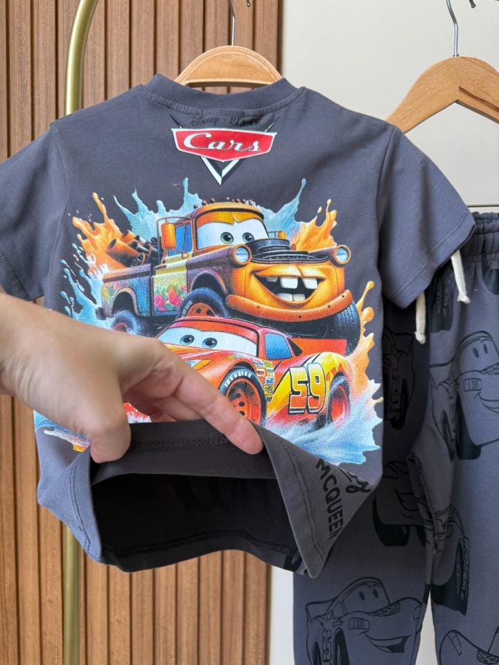 Cars Baskılı Antrasit Takım