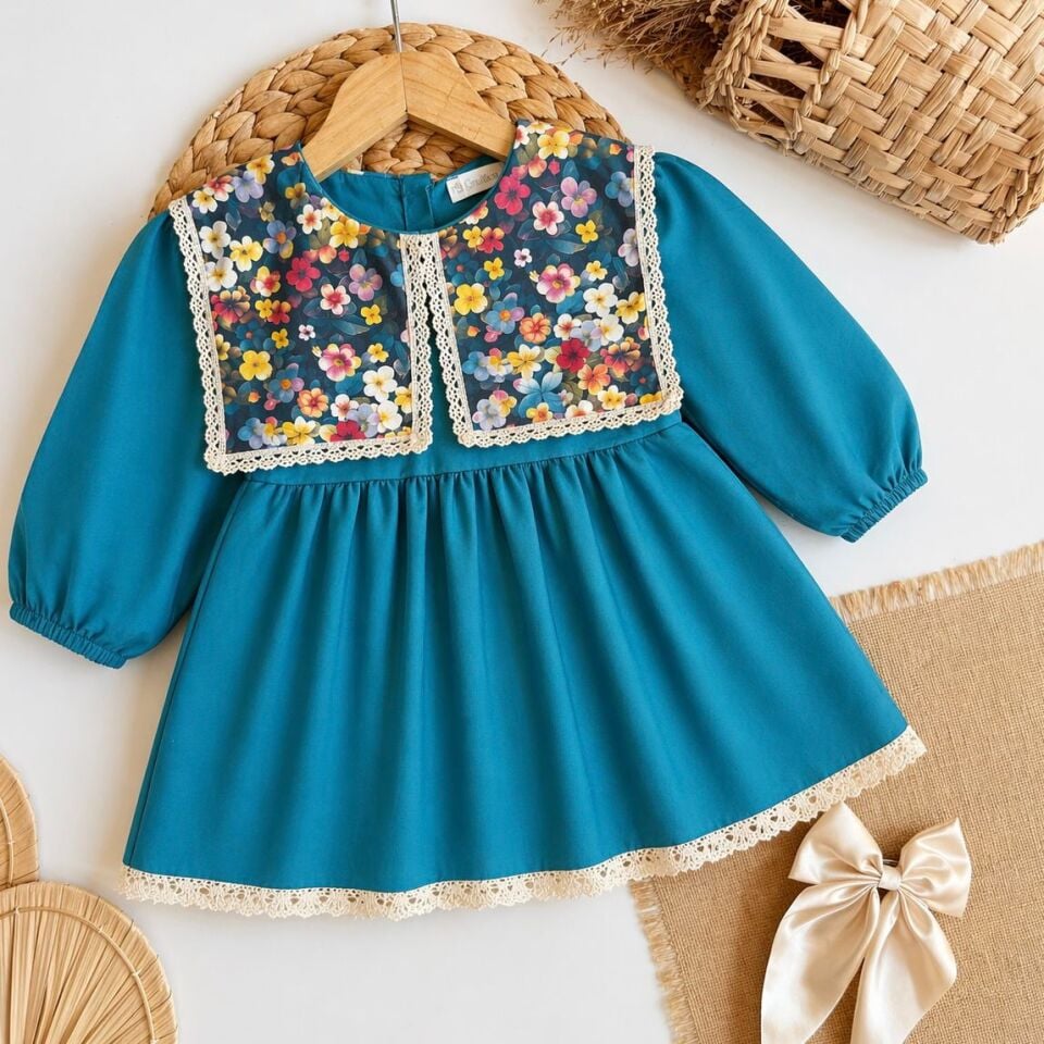 Bebe Yaka Elbise 7-8 YAŞ