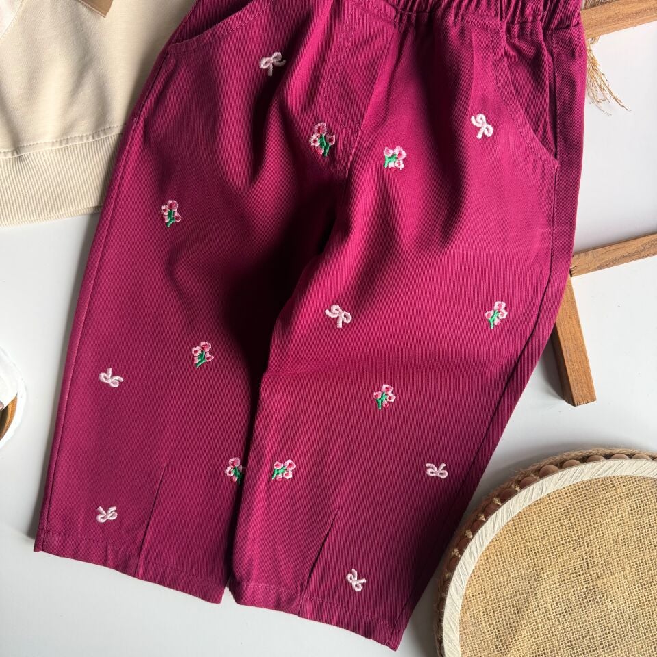 Fiyonk Detaylı Gabardin Pantolonlu Takım 9-10 YAŞ