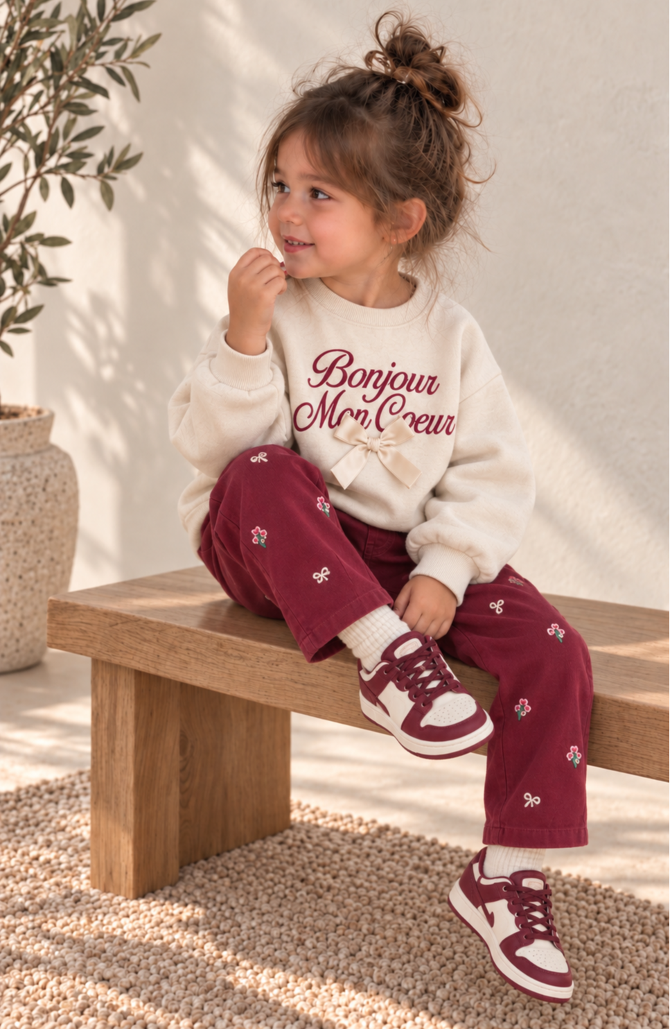 Fiyonk Detaylı Gabardin Pantolonlu Takım 9-10 YAŞ
