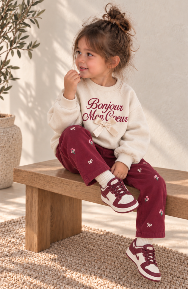 Fiyonk Detaylı Gabardin Pantolonlu Takım 9-10 YAŞ