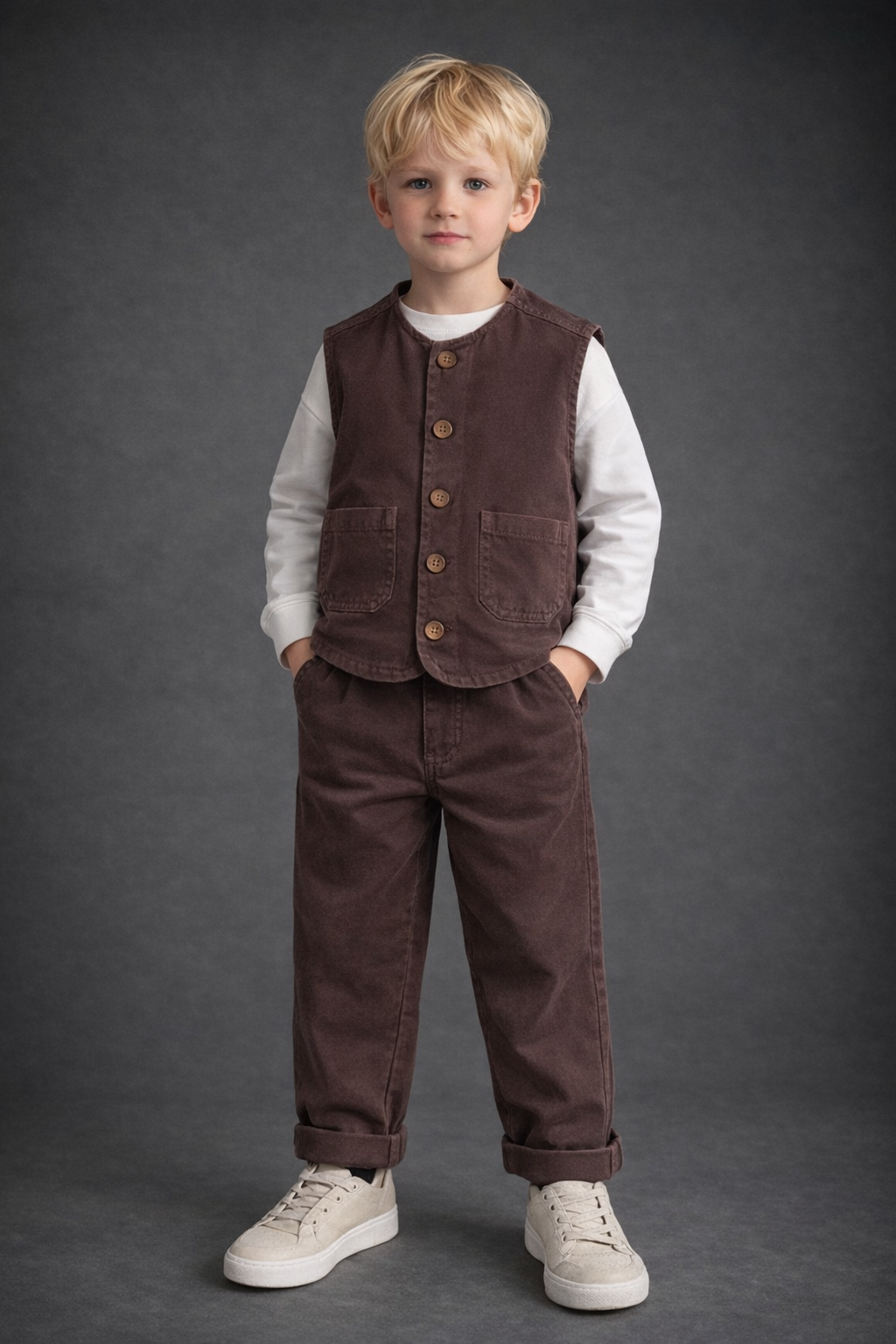 Yelekli Kahve Takım 9-10 YAŞ