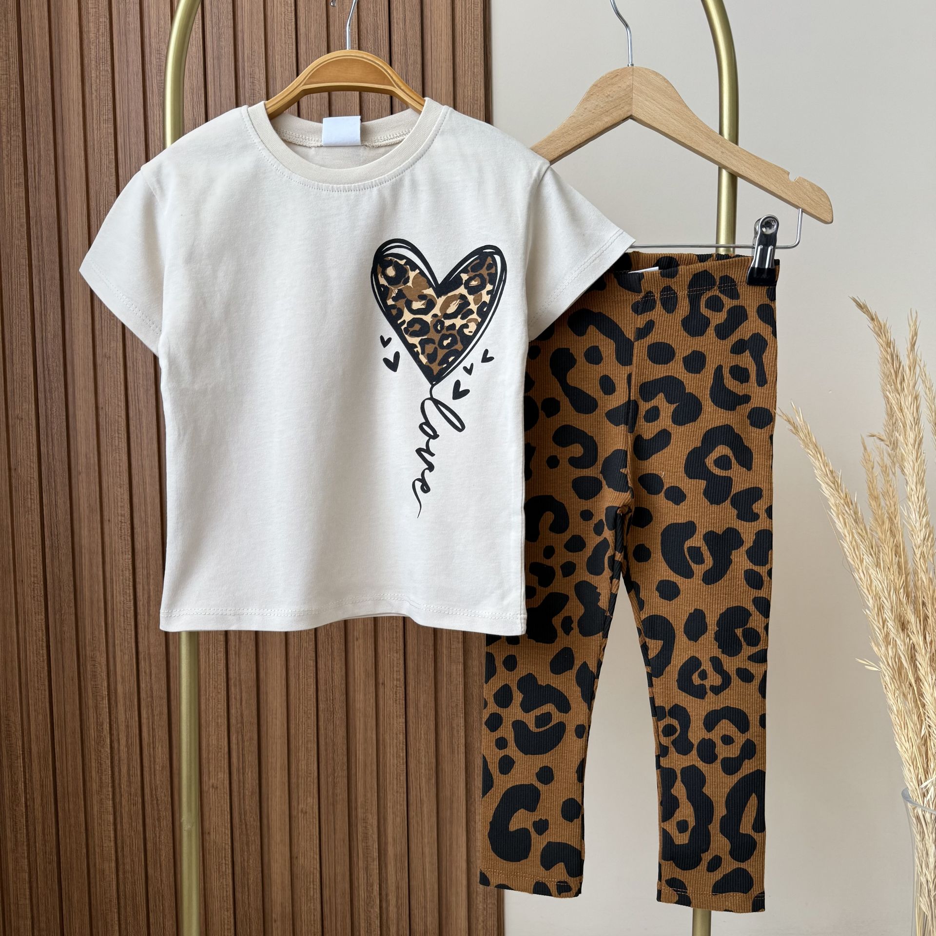 Leopar Baskılı Pamuklu Takım