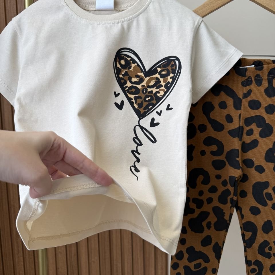 Leopar Baskılı Pamuklu Takım