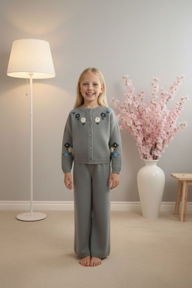 Triko Çicekli Takım 3-4 YAŞ