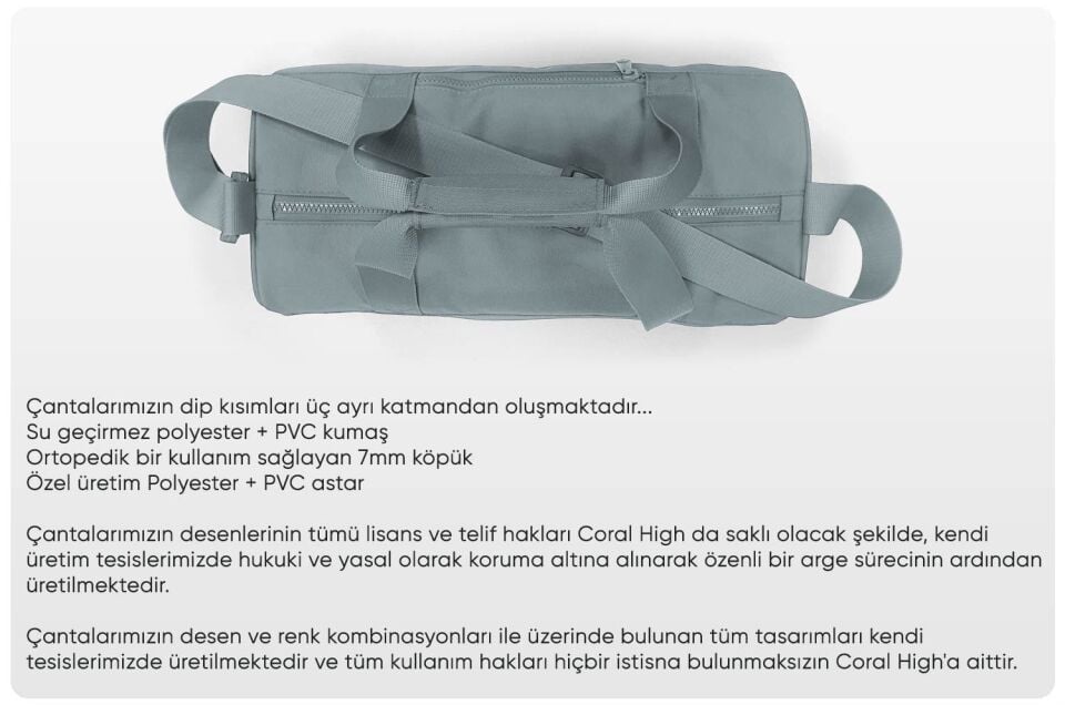 Coral High Turkuaz Pembe Çizgili Spor Çantası 27521 Adet