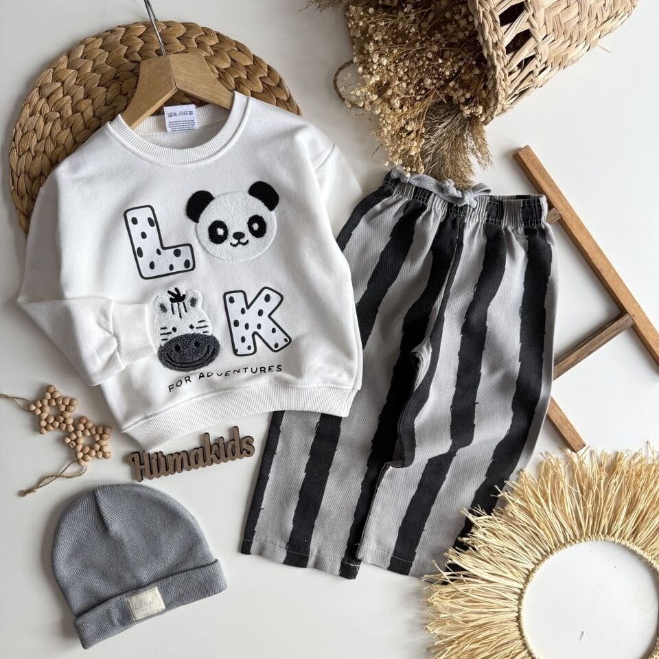 Panda Baskılı Süzene Takım
