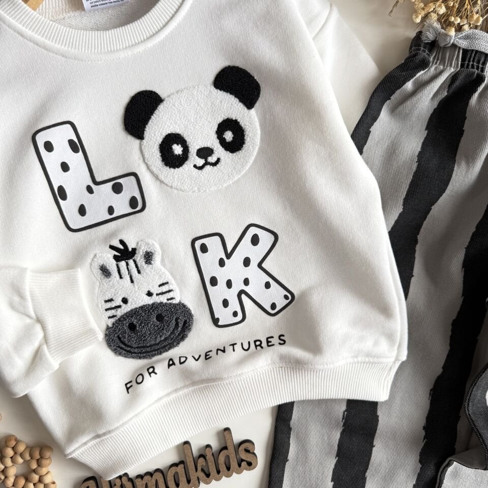 Panda Baskılı Süzene Takım