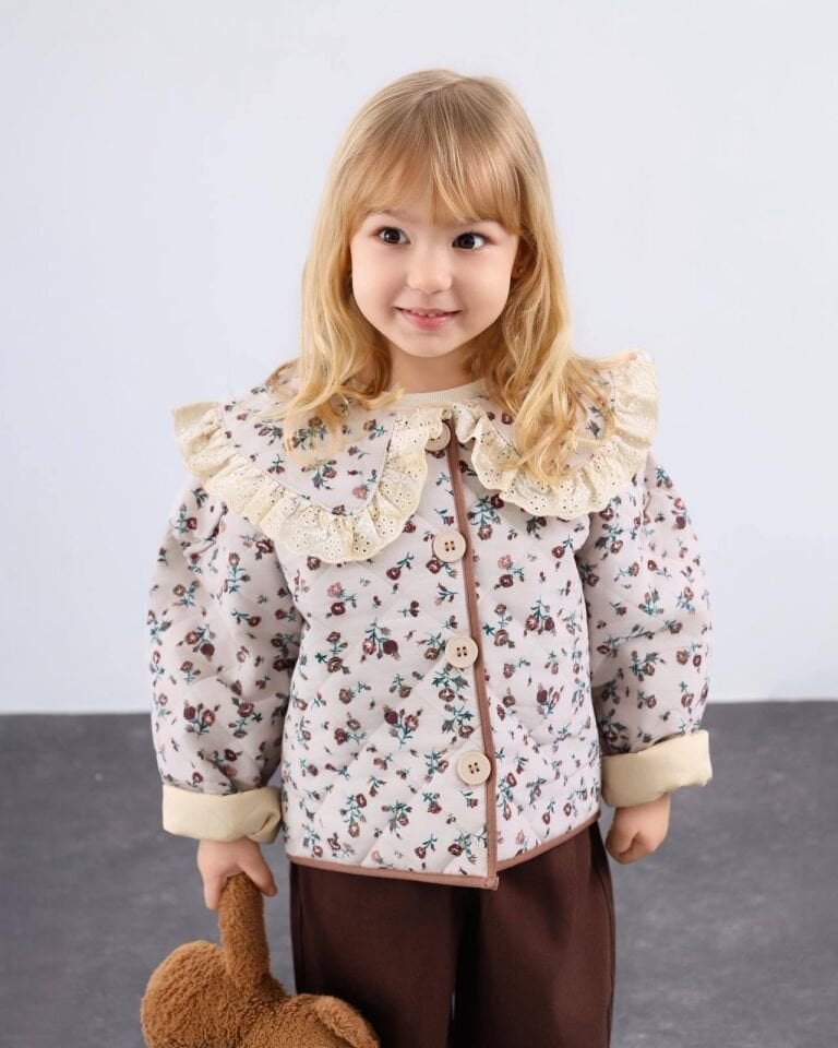 Kapitone Çicekli Ceket 9-10 YAŞ