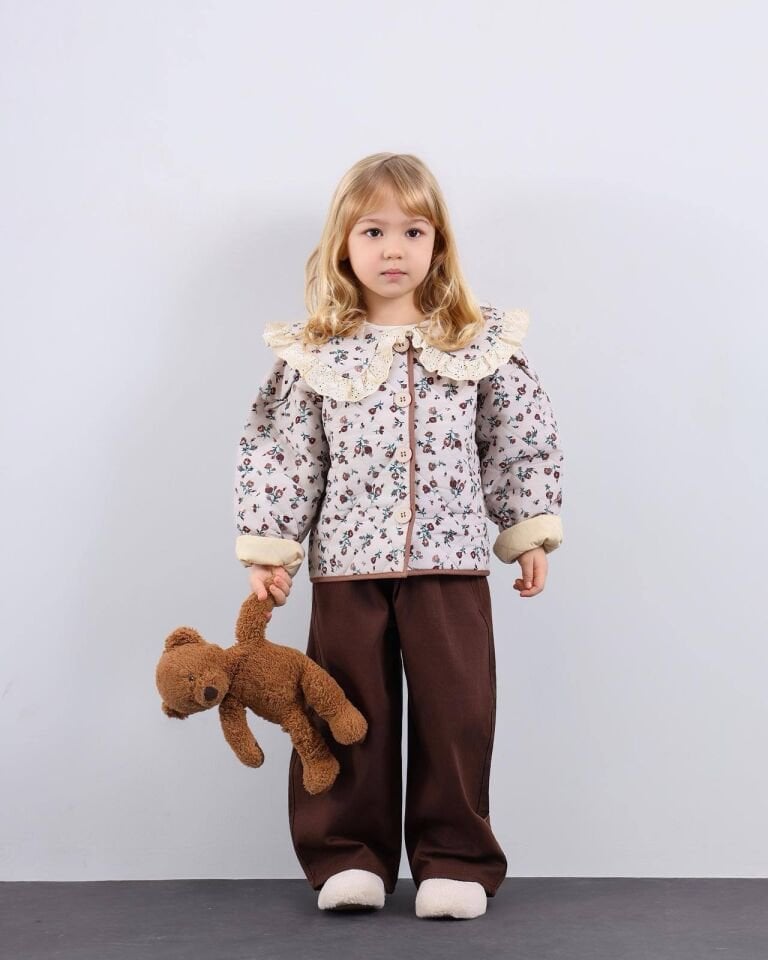 Kapitone Çicekli Ceket 9-10 YAŞ