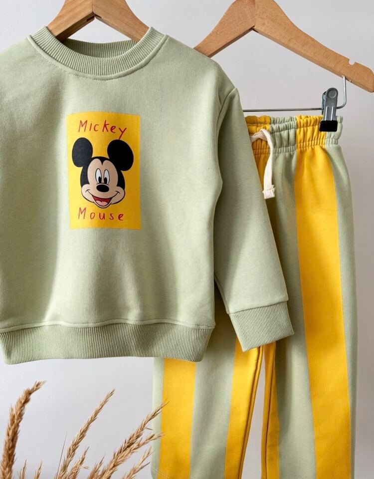 Mickey Baskılı Su Yeşil Takım 7-8 YAŞ