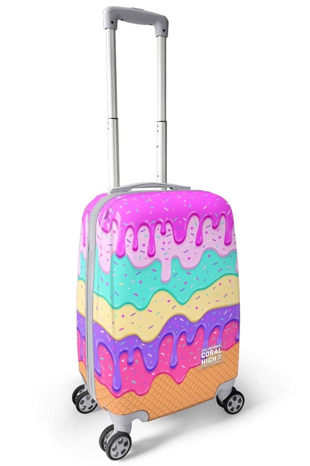 Coral High Renkli Desenli Kabin Boy Valiz (50cm) 16539 Adet