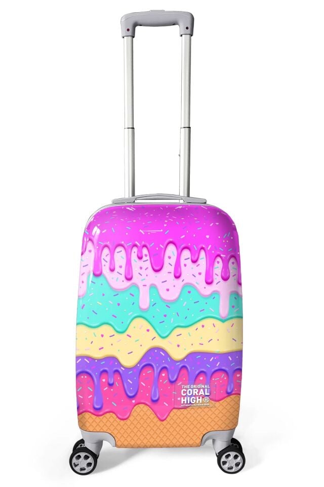 Coral High Renkli Desenli Kabin Boy Valiz (50cm) 16539 Adet