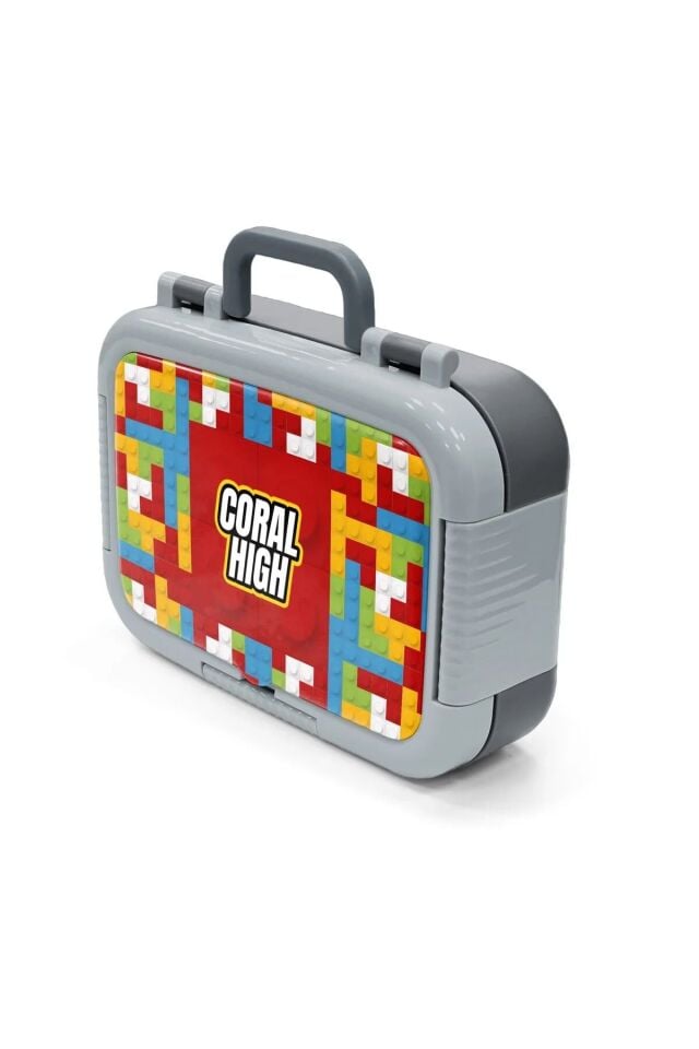 Coral High Kids Renkli Blok Desenli Paslanmaz Çelik Beslenme Kabı 39283 Adet