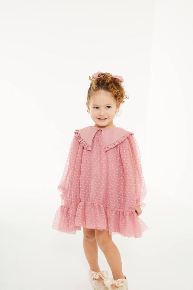 Tüllü Pembe Elbise 4-5 YAŞ