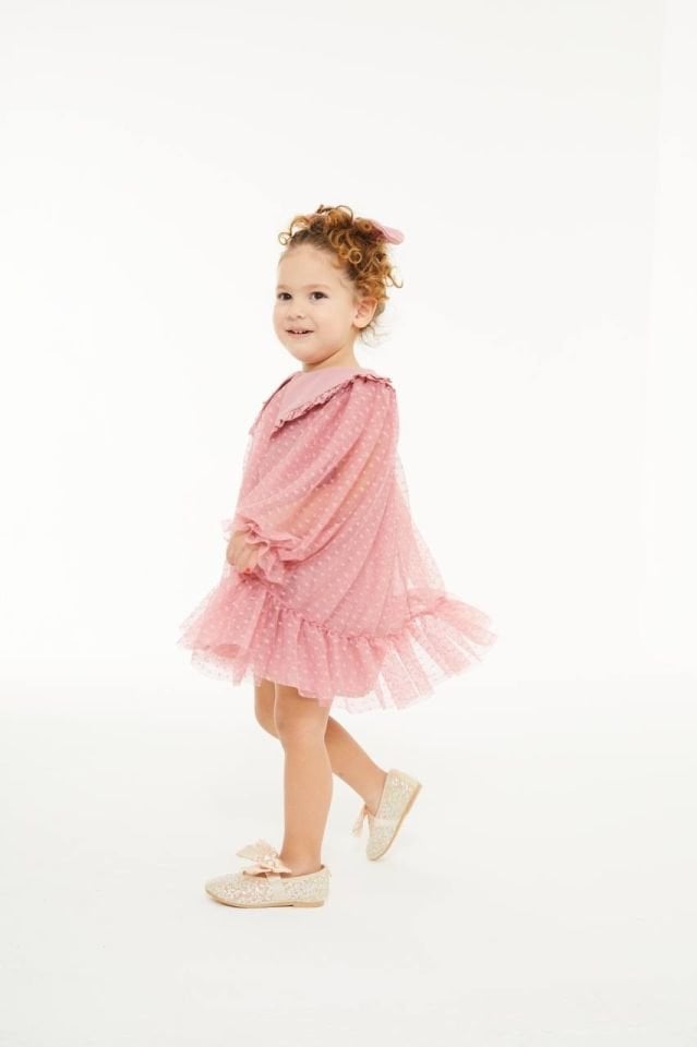 Tüllü Pembe Elbise 4-5 YAŞ