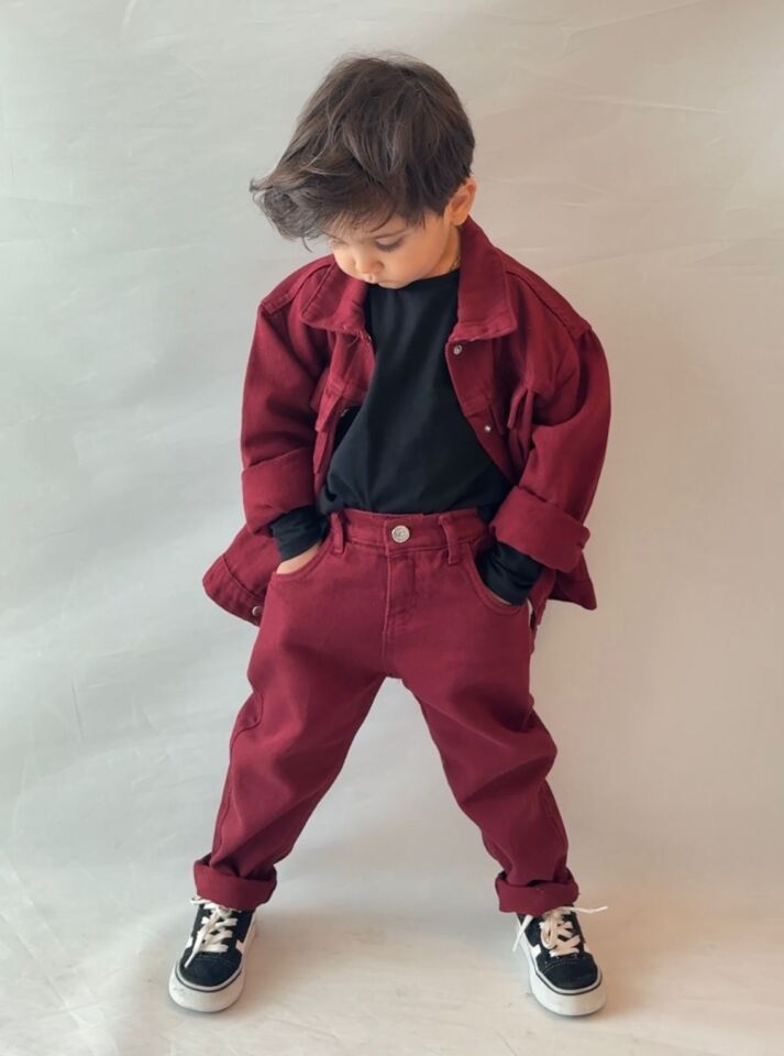 Bordo Denim Takım 9-10 YAŞ