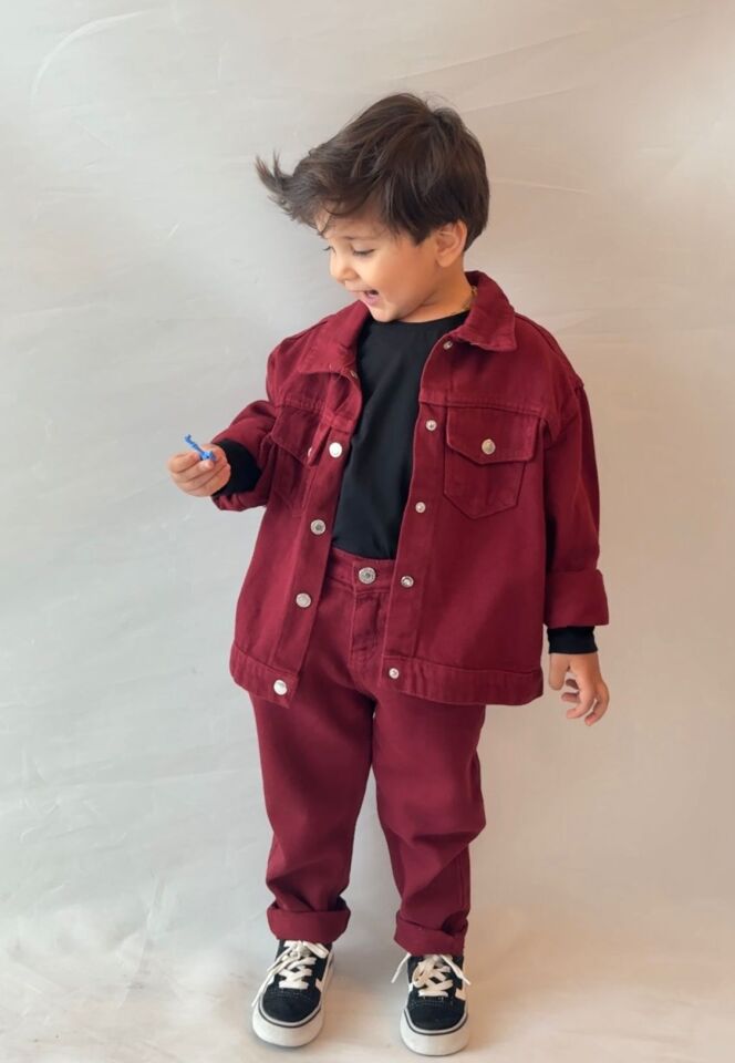 Bordo Denim Takım 9-10 YAŞ