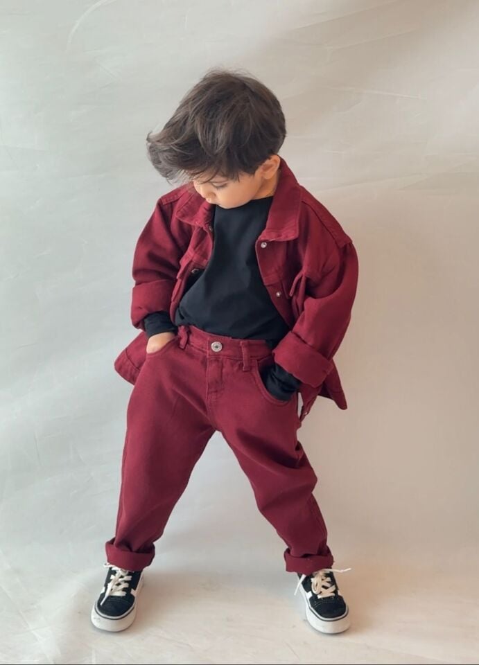 Bordo Denim Takım 9-10 YAŞ