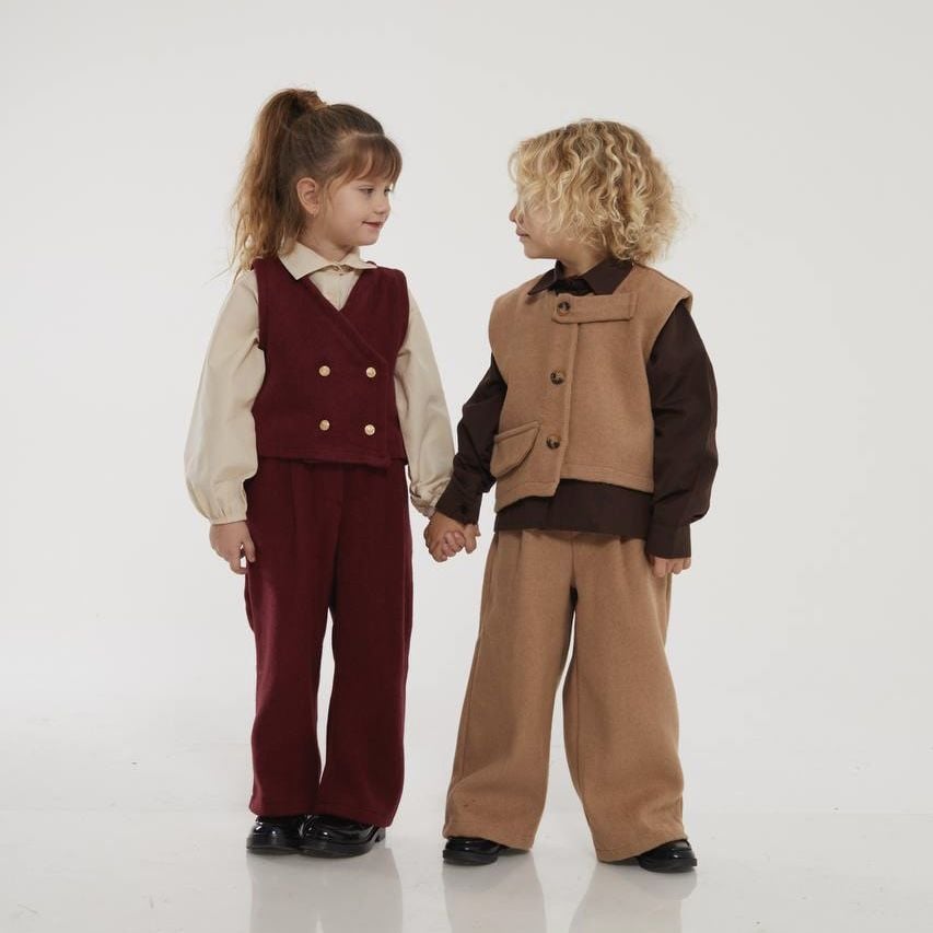 Kaşe Bordo Kız Model 3'lü Set