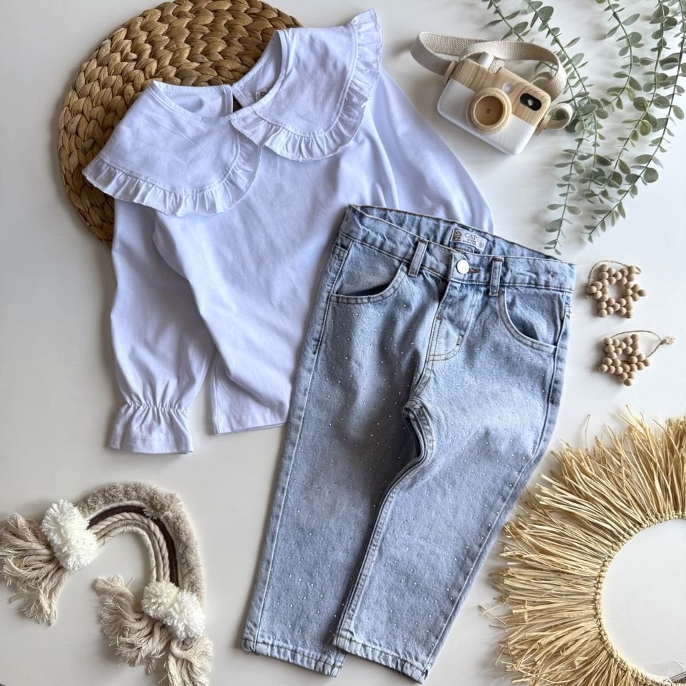 Denim Beyaz Takım