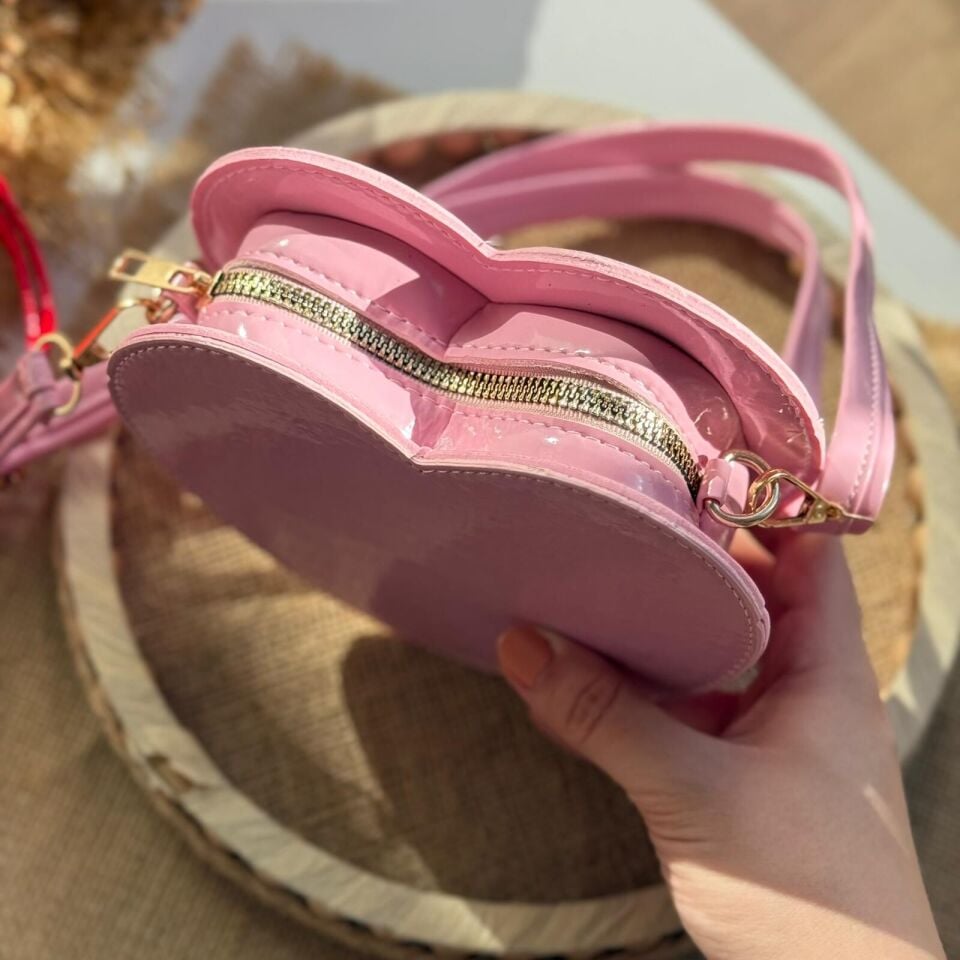 Pembe kalp Çanta Adet