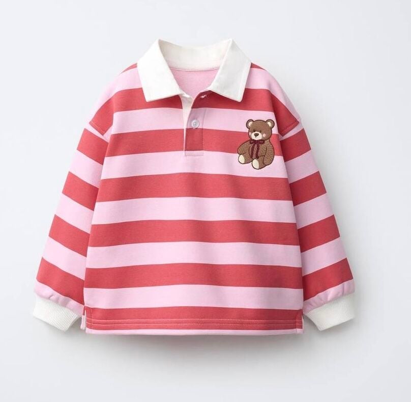 Bear İşlemeli Polo Yaka Sweat 5-6 YAŞ