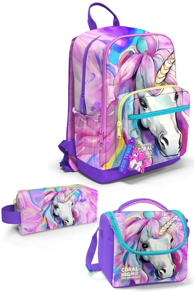 Coral High Unicorn Desenli 3’lü Okul Çanta Seti SET0123634 Adet